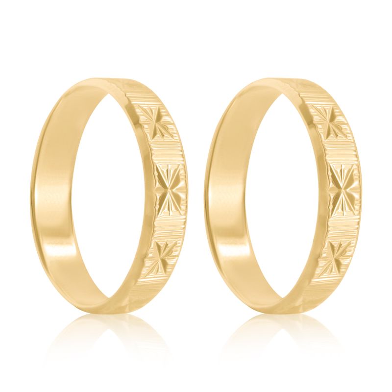 Par Aliança Ouro 18k Reta 4mm (800660)