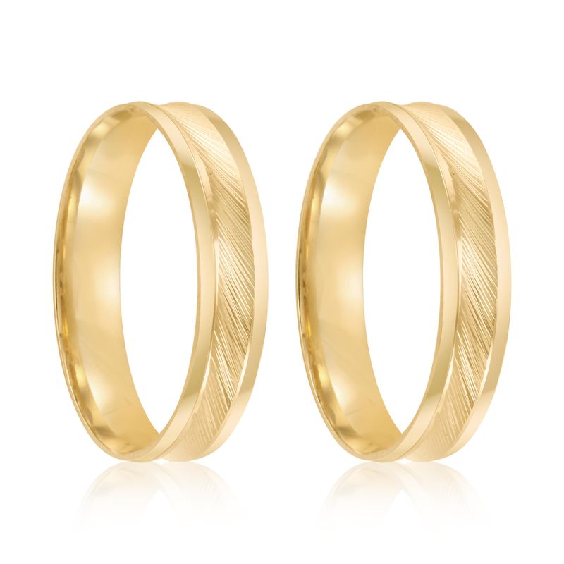 Par Aliança Ouro 18k Côncava 4mm (801936)