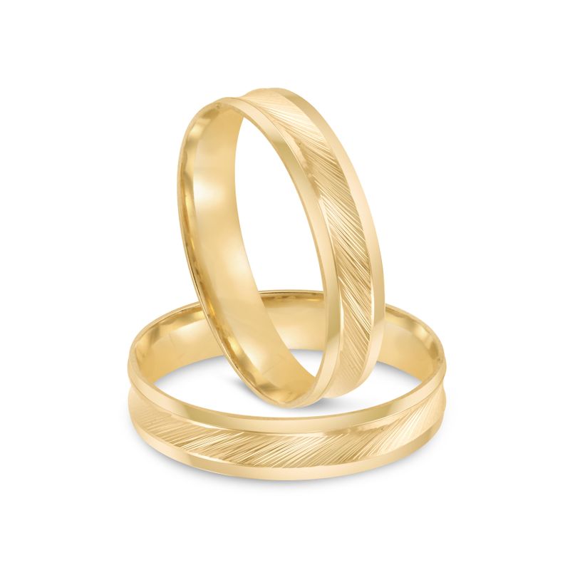 Par Aliança Ouro 18k Côncava 4mm (801936)