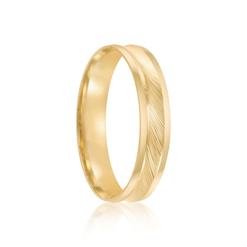 Par Aliança Ouro 18k Côncava 4mm (801936)