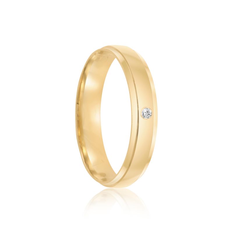 Par Aliança Ouro 18k 4mm Diamante 1,5pts (801968/1969)