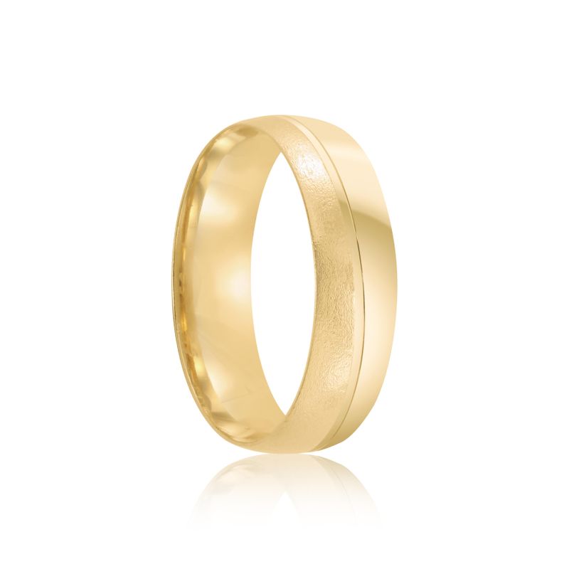 Par Aliança Ouro 18k Abaulada 5mm Diamante  1,5pts (801981/1982)