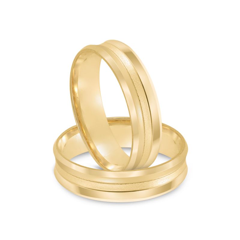 Par Aliança Ouro 18k Côncava 5mm (802018)