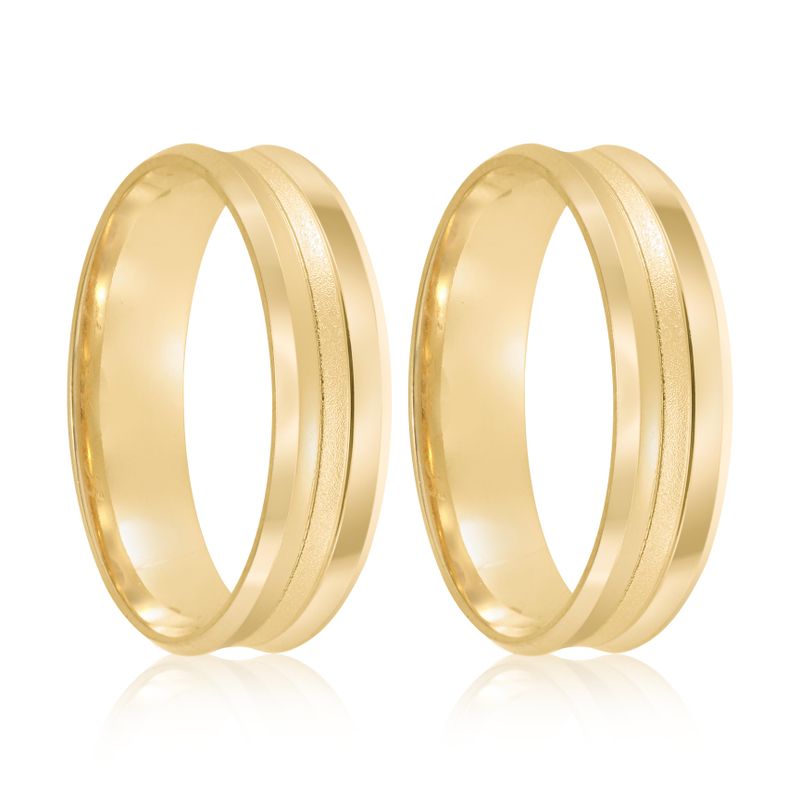Par Aliança Ouro 18k Côncava 5mm (802018)