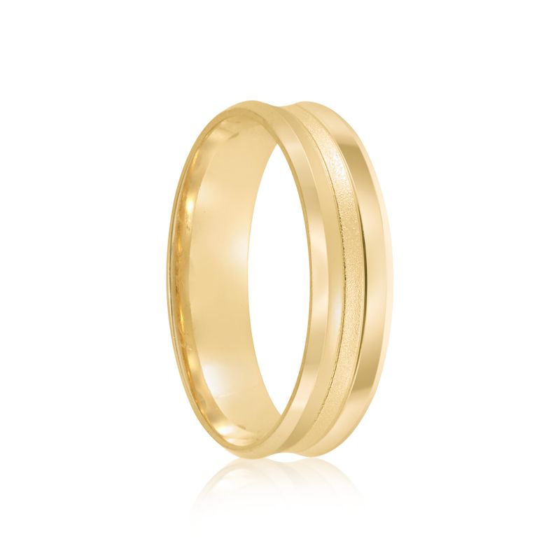 Par Aliança Ouro 18k Côncava 5mm (802018)