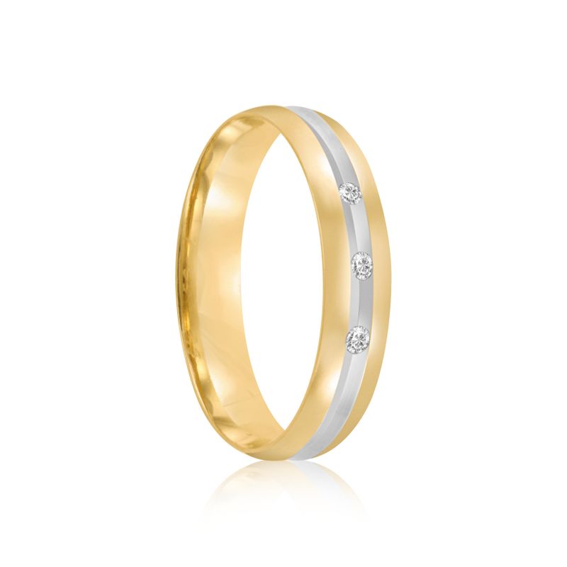 Par Aliança Ouro 18k Abaulada 4mm (802003/004)