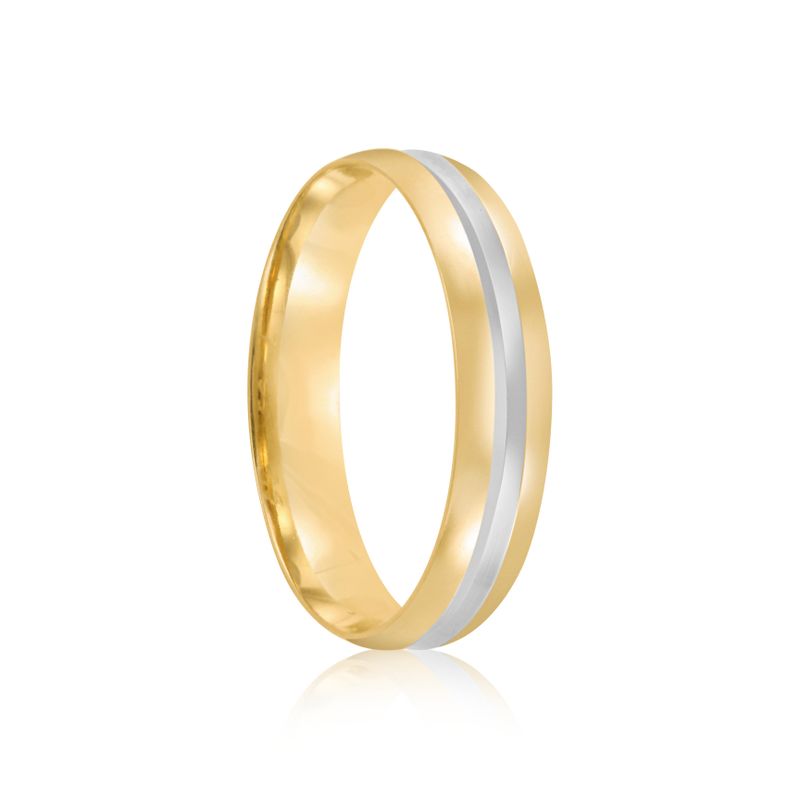 Par Aliança Ouro 18k Abaulada 4mm (802003/004)