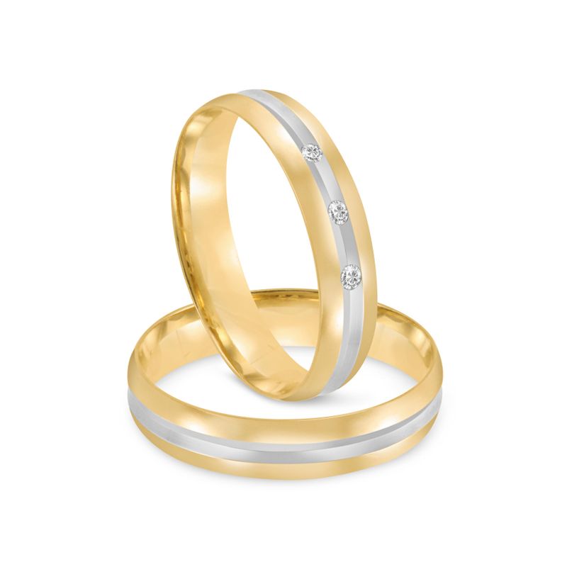 Par Aliança Ouro 18k Abaulada 4mm (802003/004)