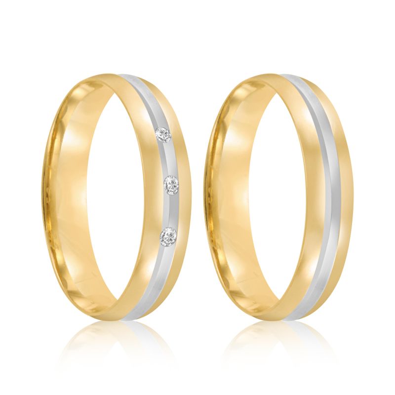 Par Aliança Ouro 18k Abaulada 4mm (802003/004)