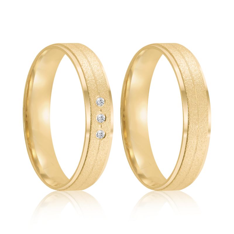 Par Aliança Ouro 18k Reta 4mm (802014/2015)