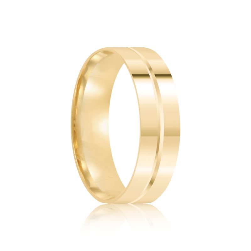 Par Aliança Ouro 18k Semi Anatômica 5mm Diamante 1pts (801836/1837)