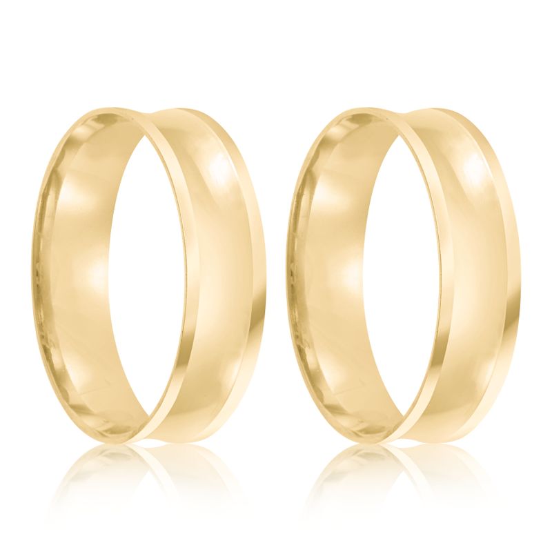 Par Aliança Ouro 18k Côncava 5mm (801326)