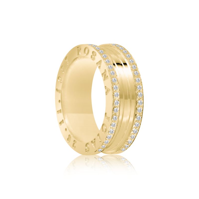Par Aliança Ouro 18k Reta 8mm Diamantes (801871/1872)