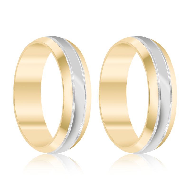 Par Aliança Ouro 18k Abaulada 5,6mm (801382)