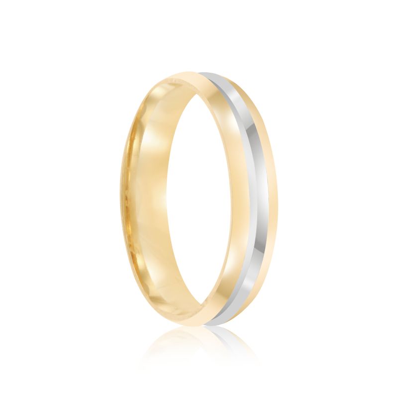 Par Aliança Ouro 18k Abaulada 4mm Diamantes (800037/038)