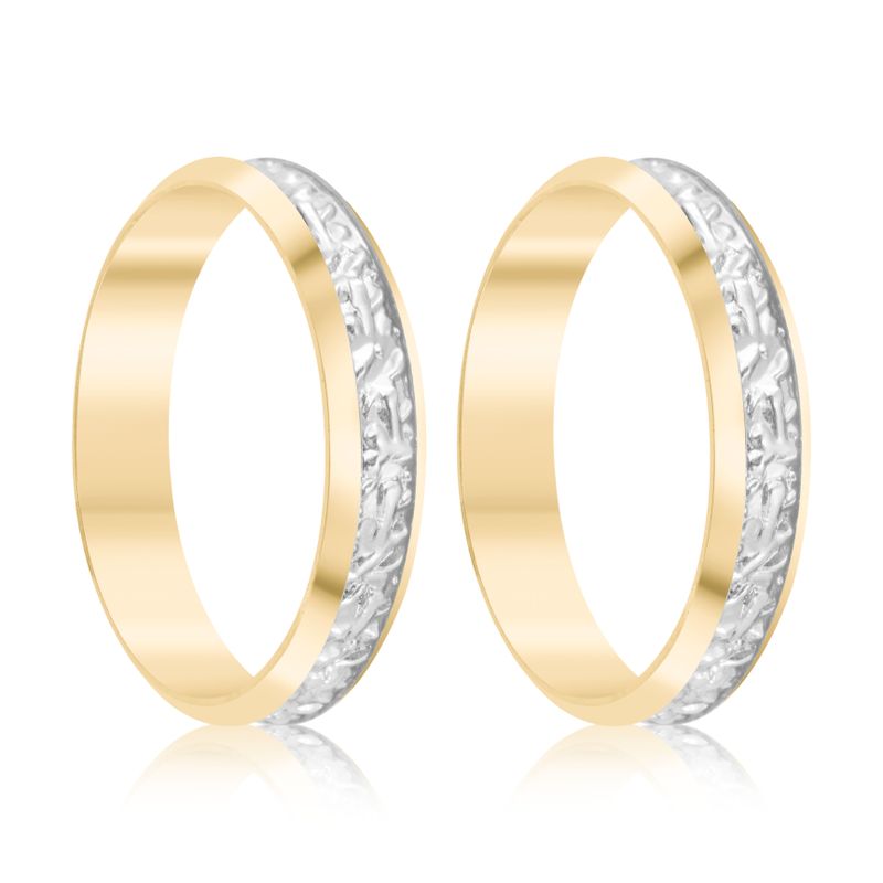 Par Aliança Ouro 18k Abaulada 4mm (801366)