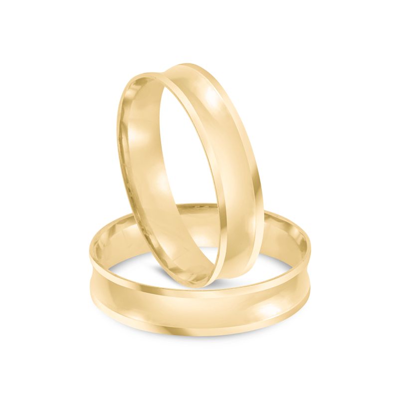 Par Aliança Ouro 18k Côncava 4mm (801364)
