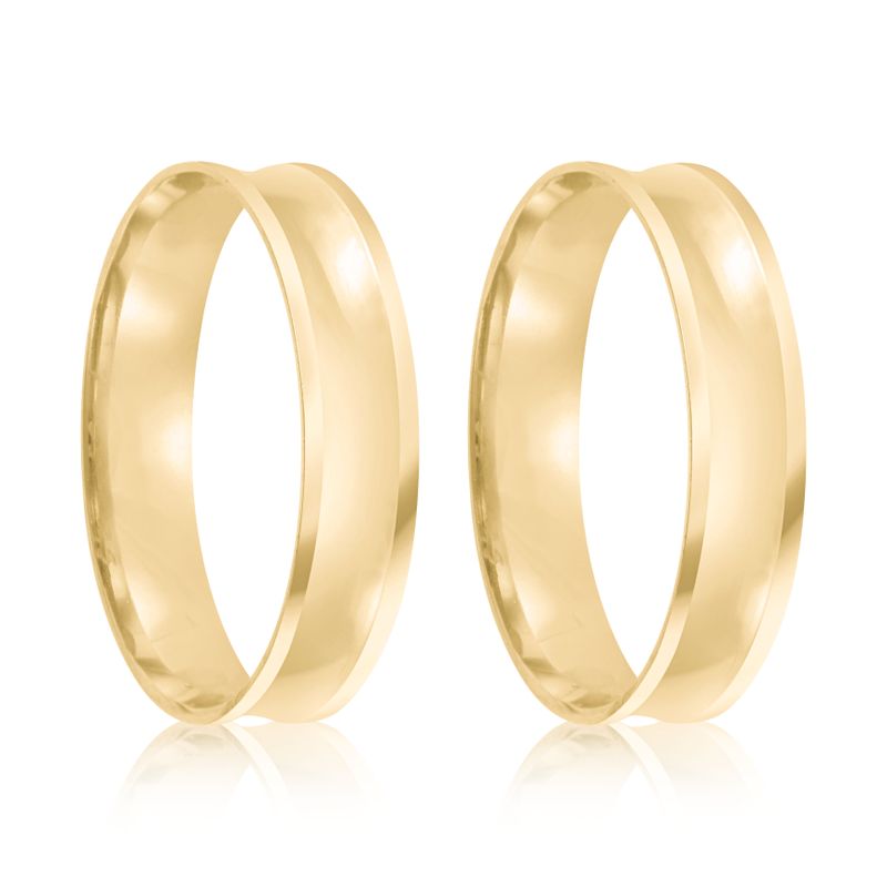 Par Aliança Ouro 18k Côncava 4mm (801364)
