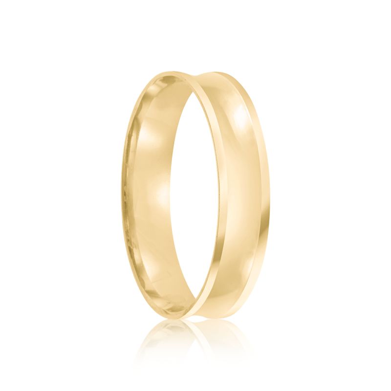 Par Aliança Ouro 18k Côncava 4mm (801364)
