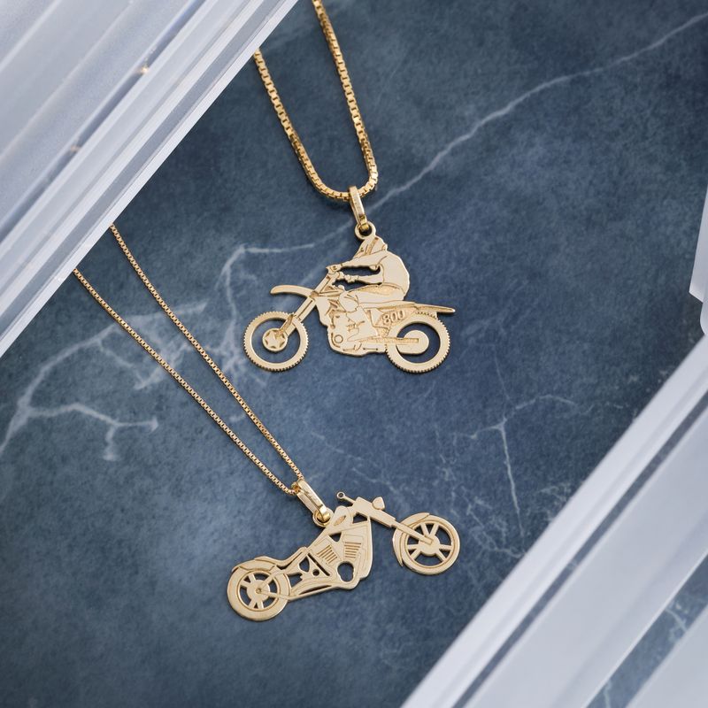 Pingente Ouro 18k Motocicleta 516896