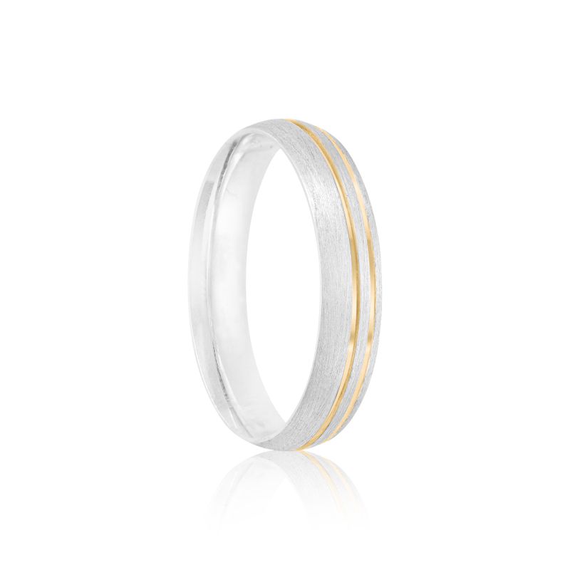 Aliança Prata Individual Reta Semi Anatômica  Abaulada 4,5mm  801293