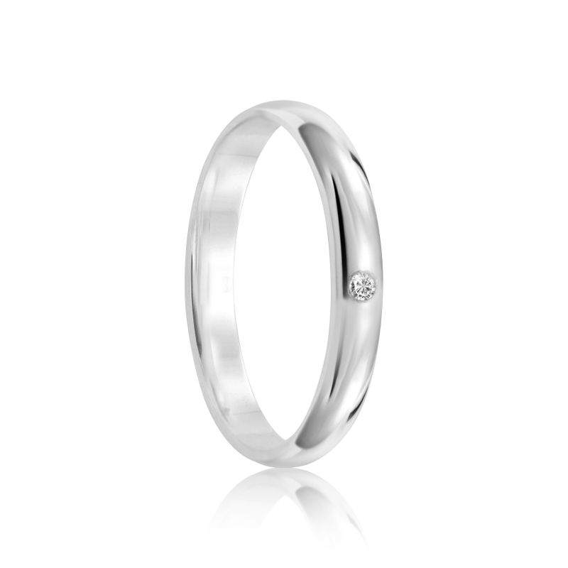 Aliança Prata Individual Abaulada 3mm 800254/800253
