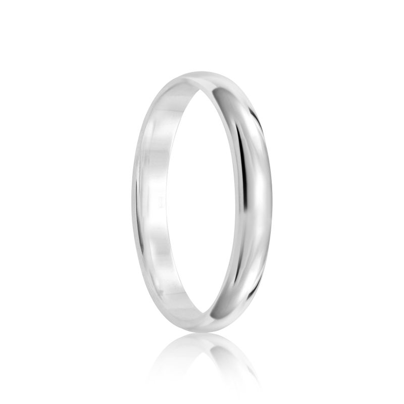 Aliança Prata Individual Abaulada 3mm 800254/800253