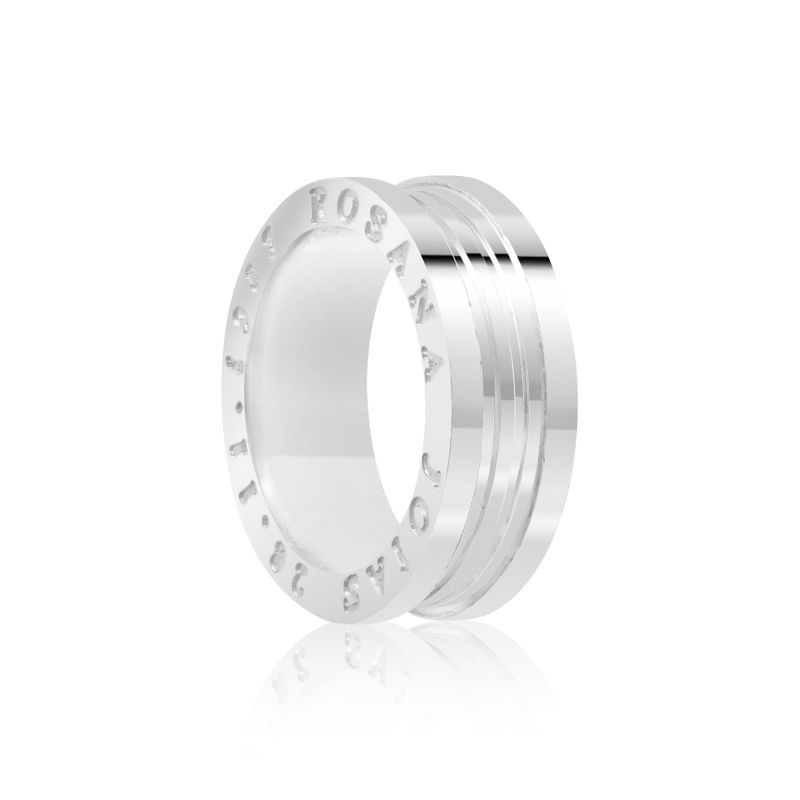 Aliança Prata Individual Reta Gravação Externa 8mm 801874/801875