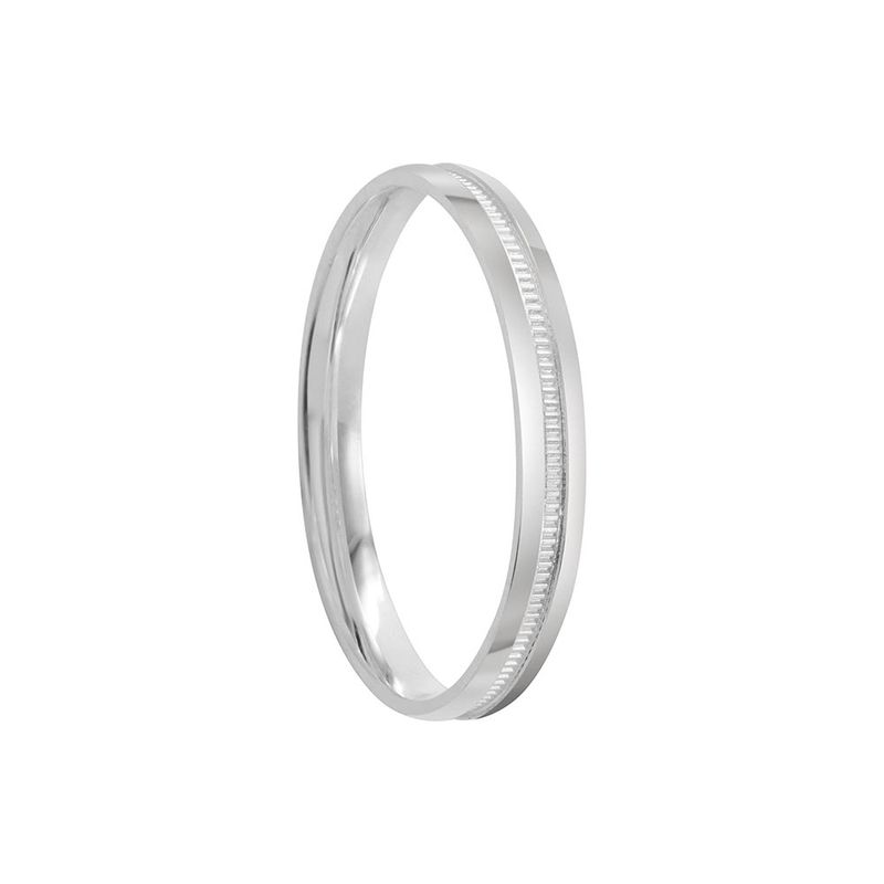 Aliança Prata Individual Abaulada Semi Anatômica Friso 3mm 801862