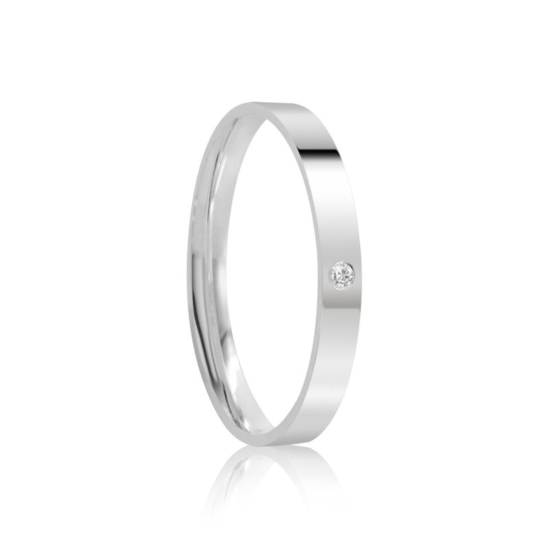 Aliança Prata Individual Reta Semi Anatômica 2,5mm 801924/801925