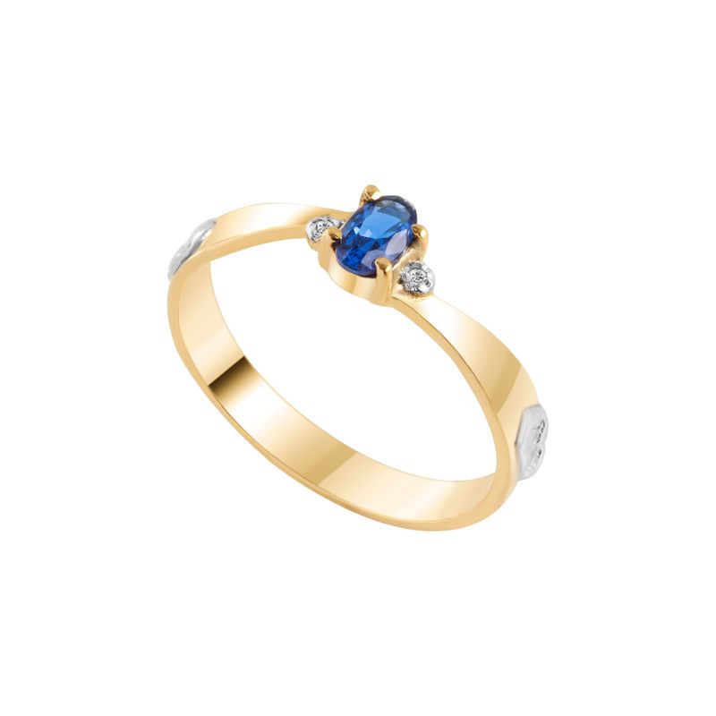 Anel Ouro 18k Formatura AG066 Zircônia