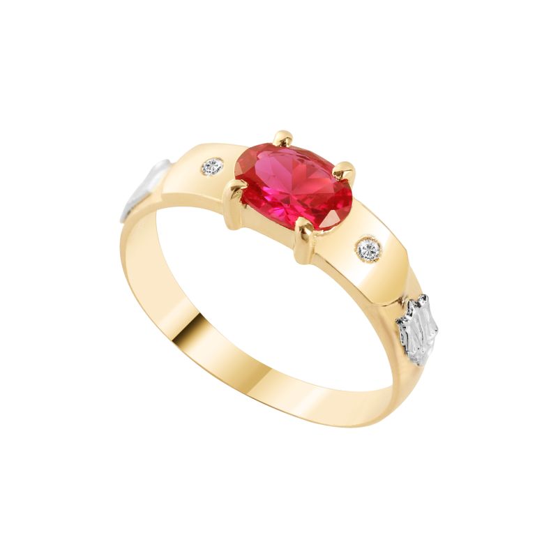 Anel Ouro 18k Formatura AG032 Zircônia