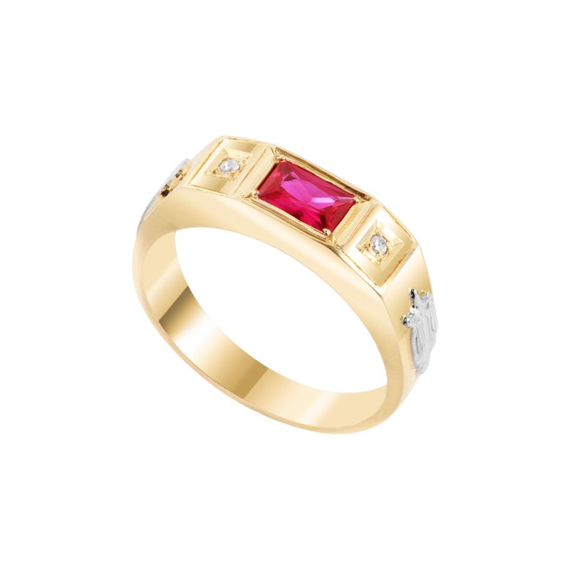 Anel Ouro 18k Formatura AG005 Zircônia