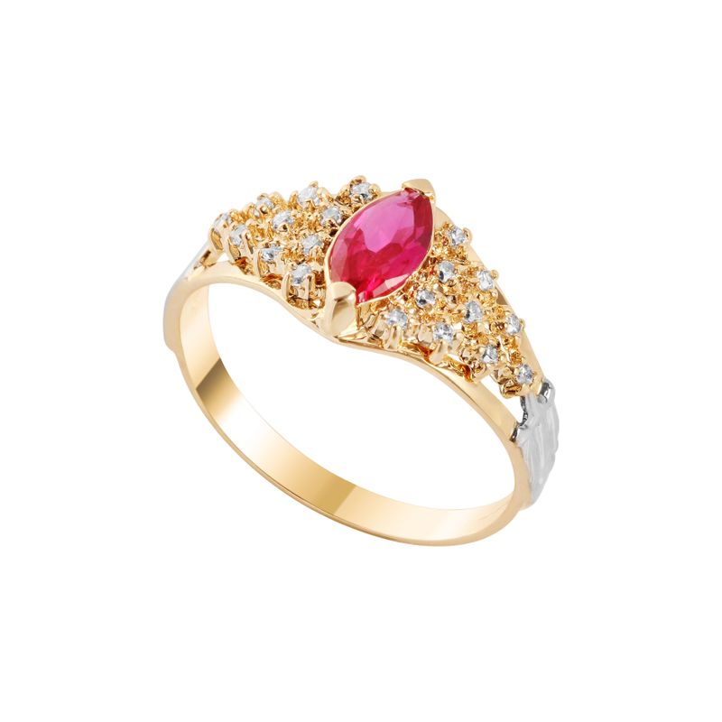 Anel Ouro 18k Formatura AG057 Zircônia
