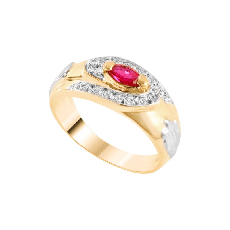 Anel Ouro 18k Formatura AG033 Zircônia