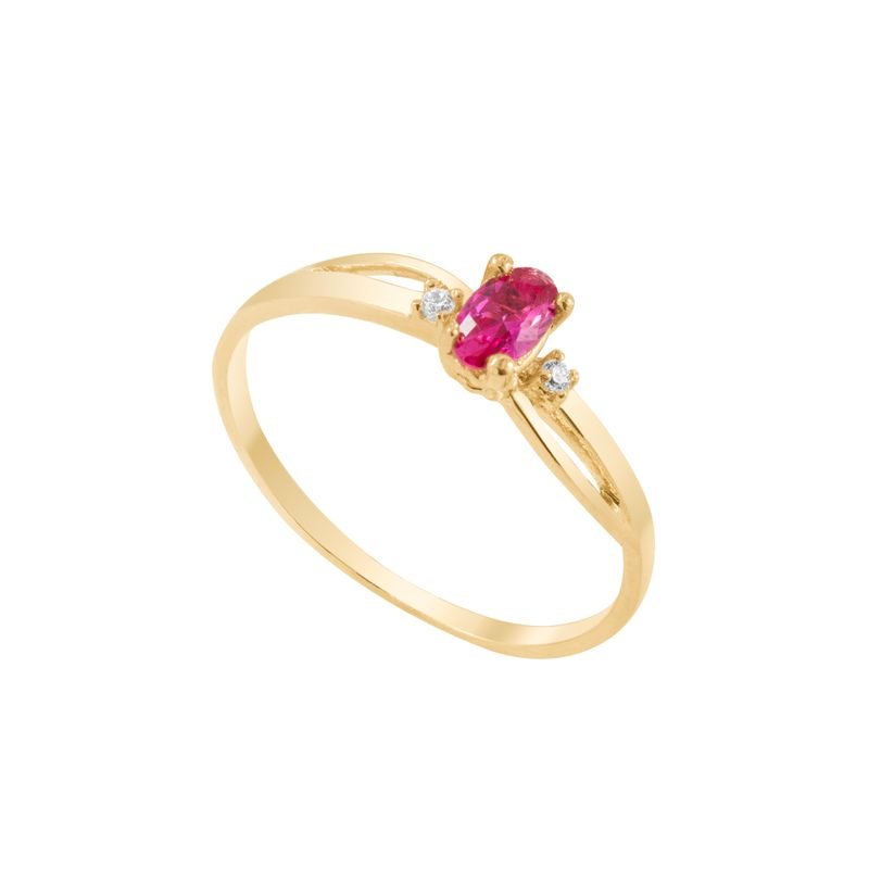 Anel Ouro 18k Formatura AG103 Zircônia