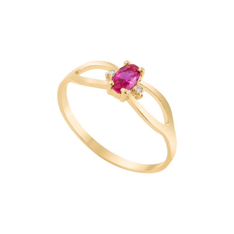 Anel Ouro 18k Formatura AG106 Zircônia
