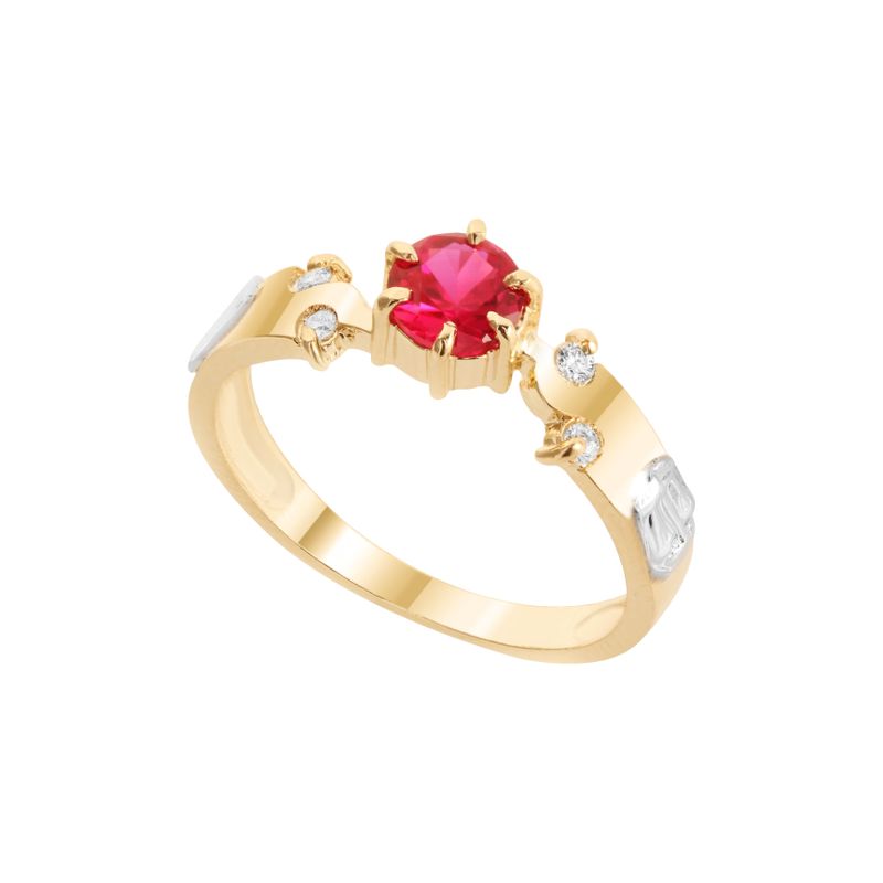 Anel Ouro 18k Formatura AG090 Zircônia