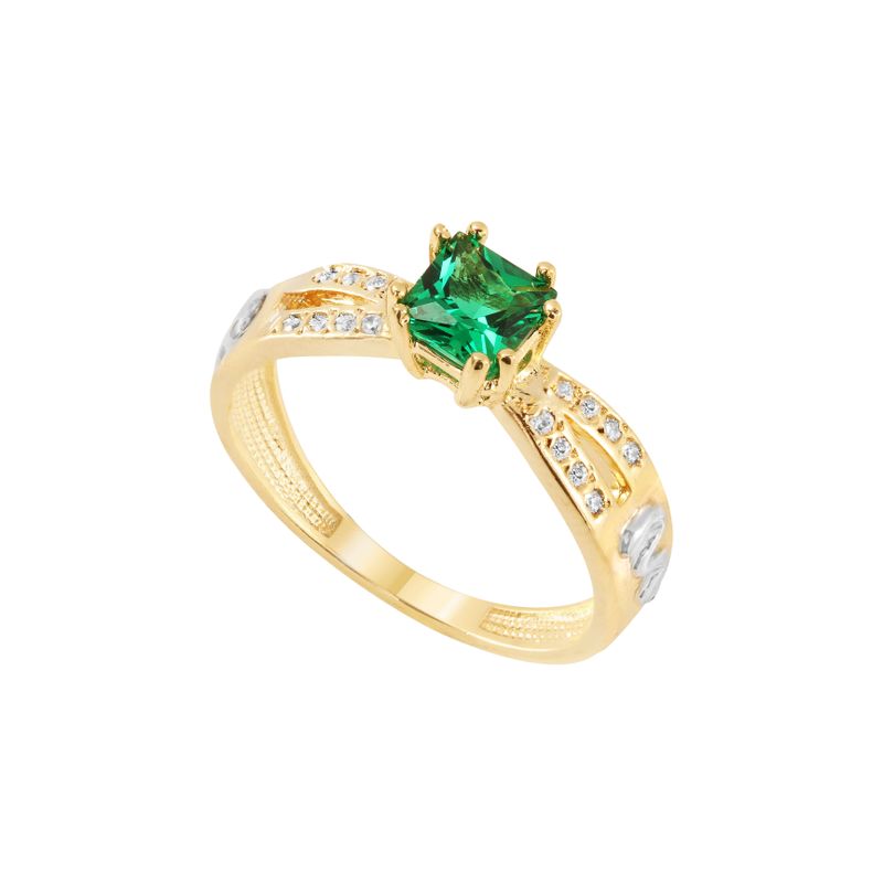 Anel Ouro 18k Formatura AG085 Zircônia
