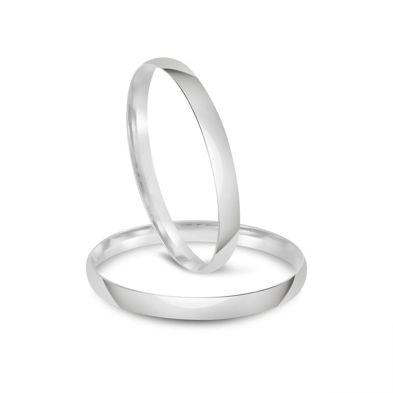 Par Aliança Prata Semi Anatômica Abaulada 1,8mm  802118