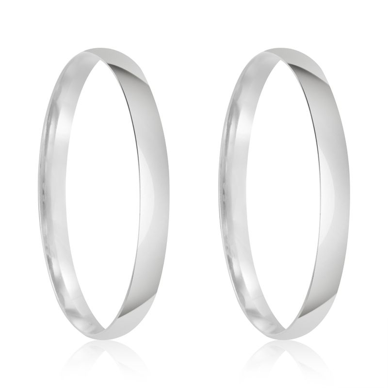 Par Aliança Prata Semi Anatômica Abaulada 1,8mm  802118