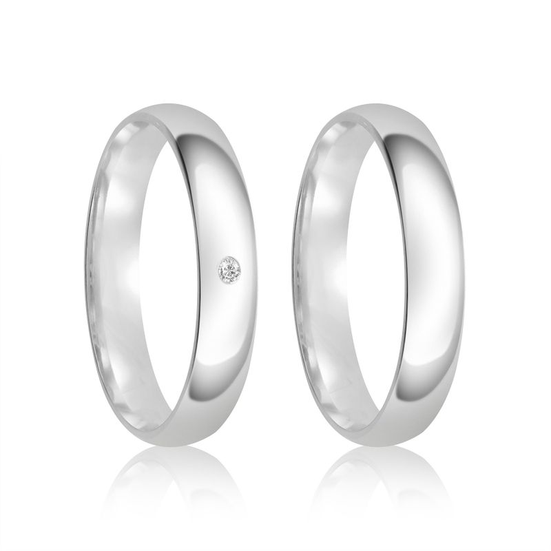 Par Alianças Prata Semi Anatômica Abaulada 3mm 802120/802121