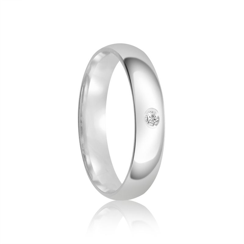 Par Aliança Prata Anatômica Abaulada 3,8mm 802122/802123