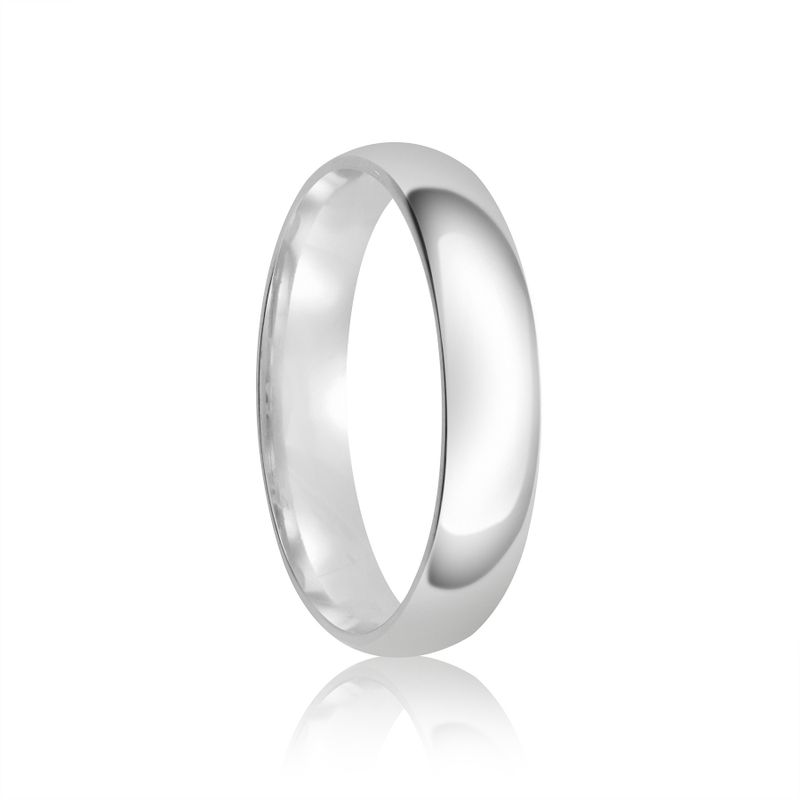 Par Aliança Prata Anatômica Abaulada 3,8mm 802122/802123