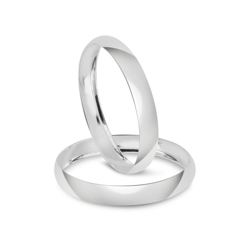 Par Aliança Prata Semi Anatômica Abaulada 2,8mm 802119