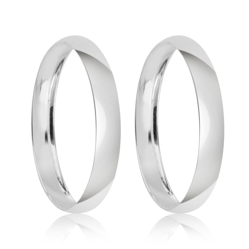 Par Aliança Prata Semi Anatômica Abaulada 2,8mm 802119