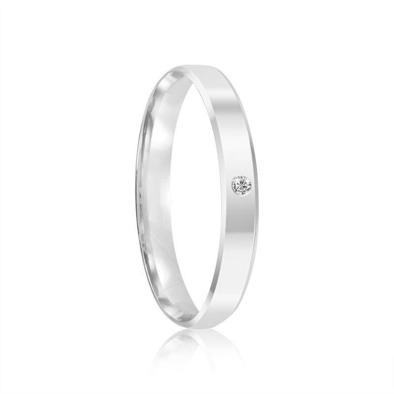 Par Aliança Prata Reta Semi Anatômica  3mm 802127/802128