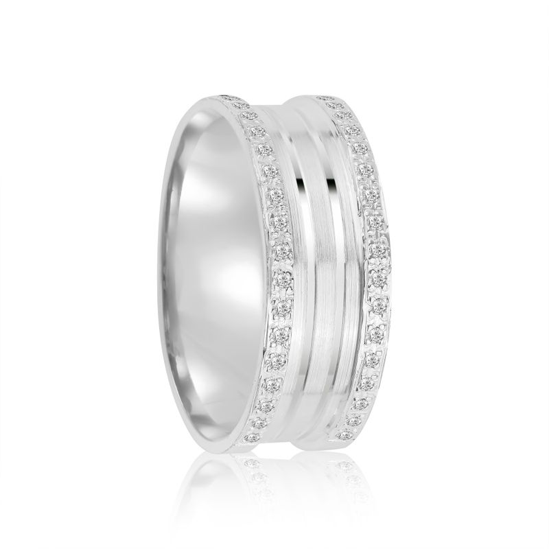 Aliança Prata Individual Reta Semi Anatômica Friso 7,75mm 802094/802094