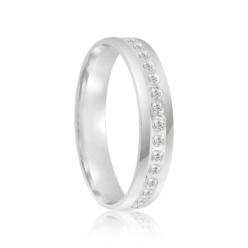Aliança Prata Individual Côncavo Semi Anatômica Friso 3,8mm 802088/802087