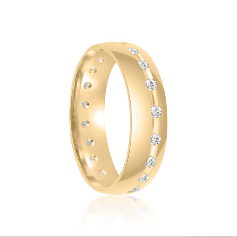 Aliança Ouro 18k Individual Moissanite